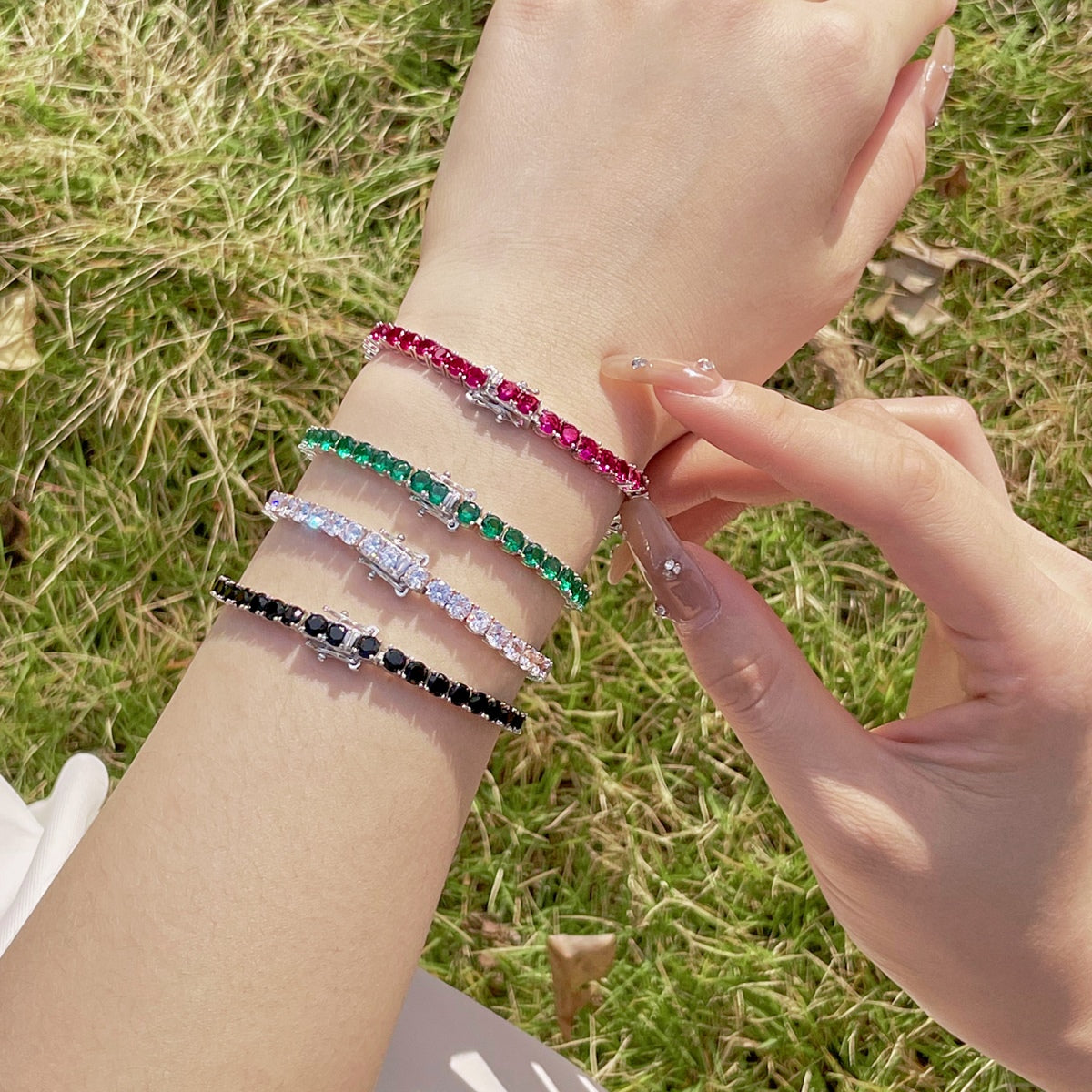 [ElanLuxe Jewelry]Radiant Colorful Round Cut Party Bracelet