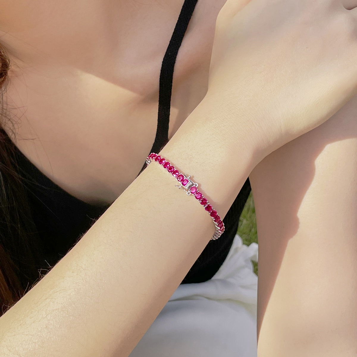 [ElanLuxe Jewelry]Radiant Colorful Round Cut Party Bracelet