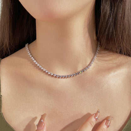 [ElanLuxe Jewelry]Ornate Heart Cut Tennis Necklace