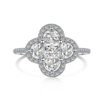 [ElanLuxe Jewelry]Luxurious Eternity Flower Shape Banquet Ring