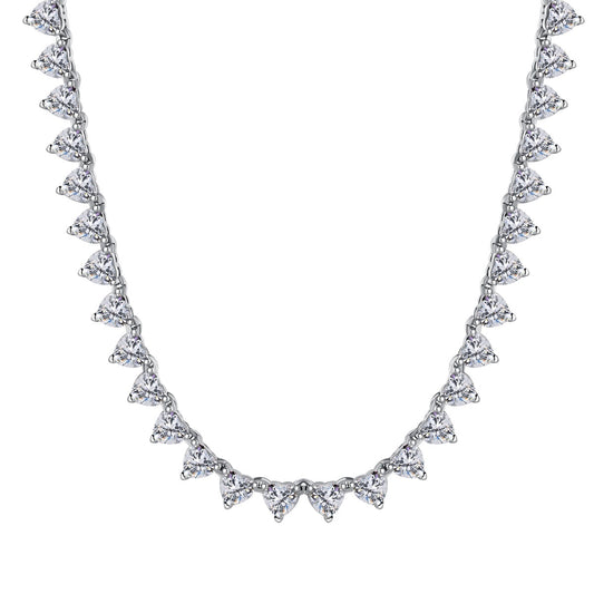 [ElanLuxe Jewelry]Ornate Heart Cut Tennis Necklace