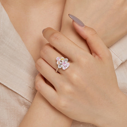 [ElanLuxe Jewelry]Sparkling Colorful Water Drop Shape Daily Ring