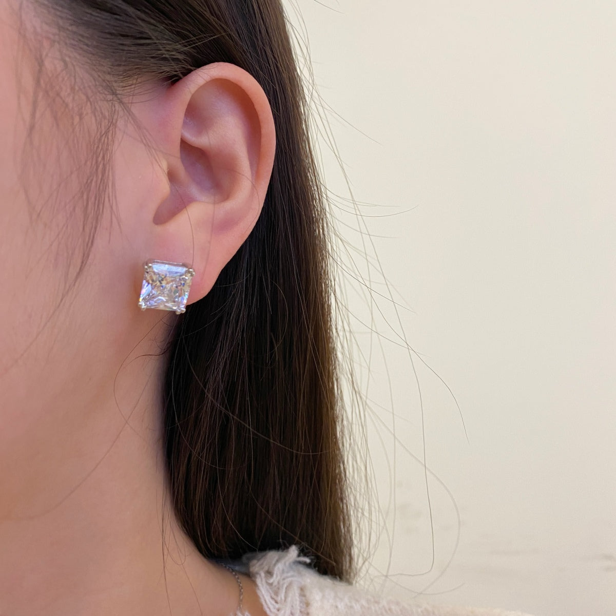 [ElanLuxe Jewelry]Delicate Square Shape Earrings