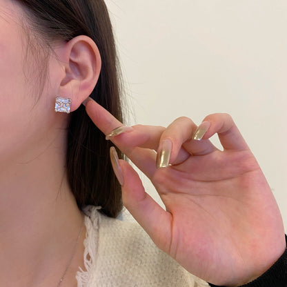 [ElanLuxe Jewelry]Delicate Square Shape Earrings