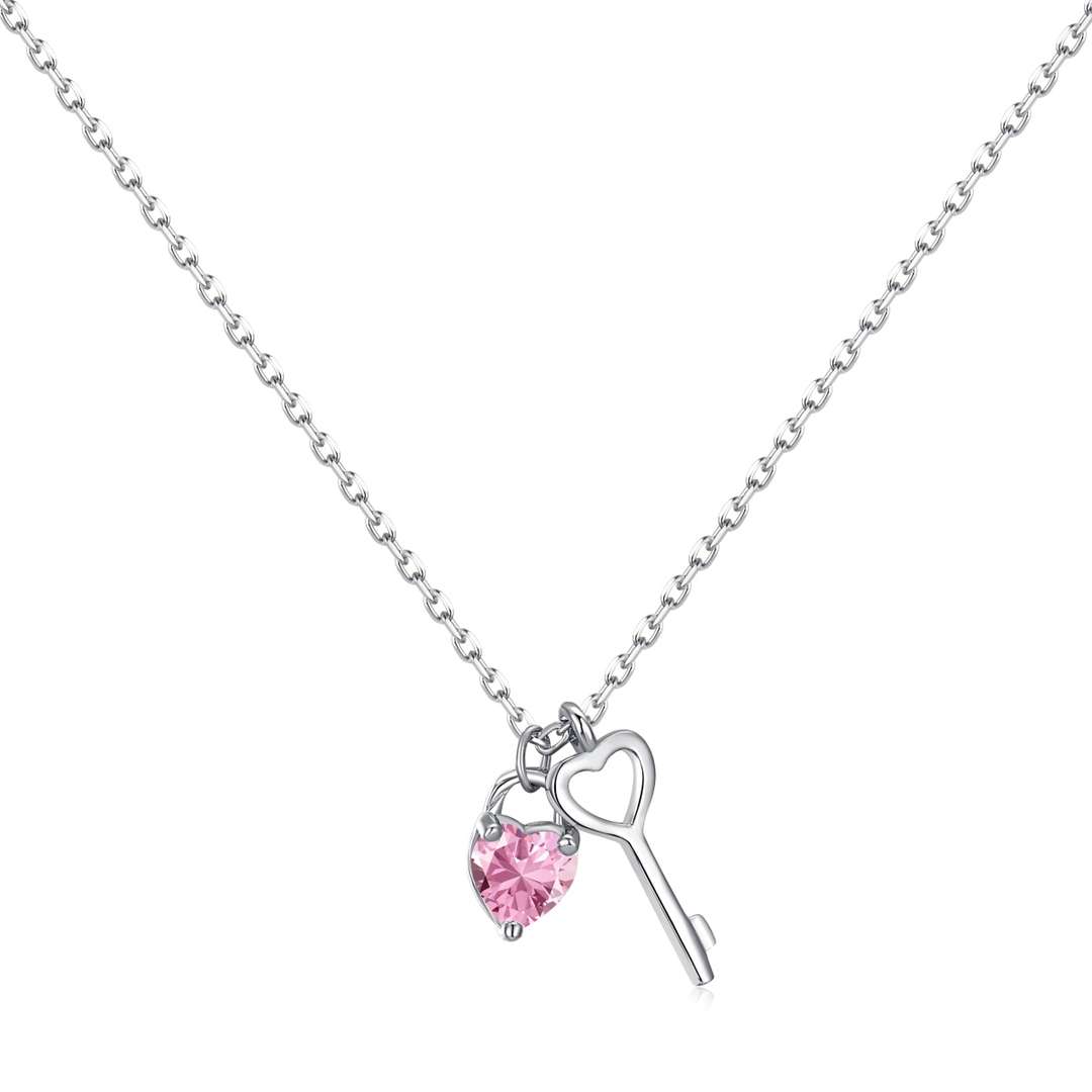[ElanLuxe Jewelry]Unique Heart Shape Key Pendent Necklace