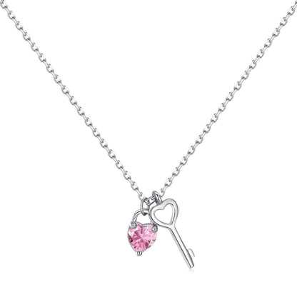 [ElanLuxe Jewelry]Unique Heart Shape Key Pendent Necklace