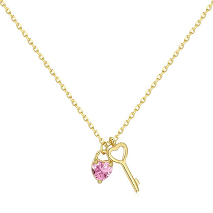 [ElanLuxe Jewelry]Unique Heart Shape Key Pendent Necklace