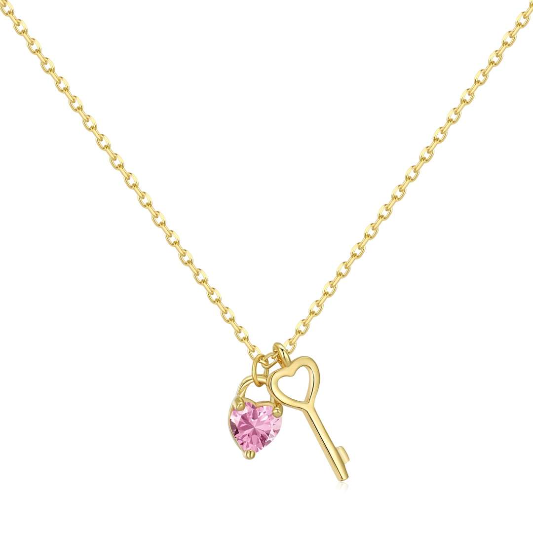 [ElanLuxe Jewelry]Unique Heart Shape Key Pendent Necklace