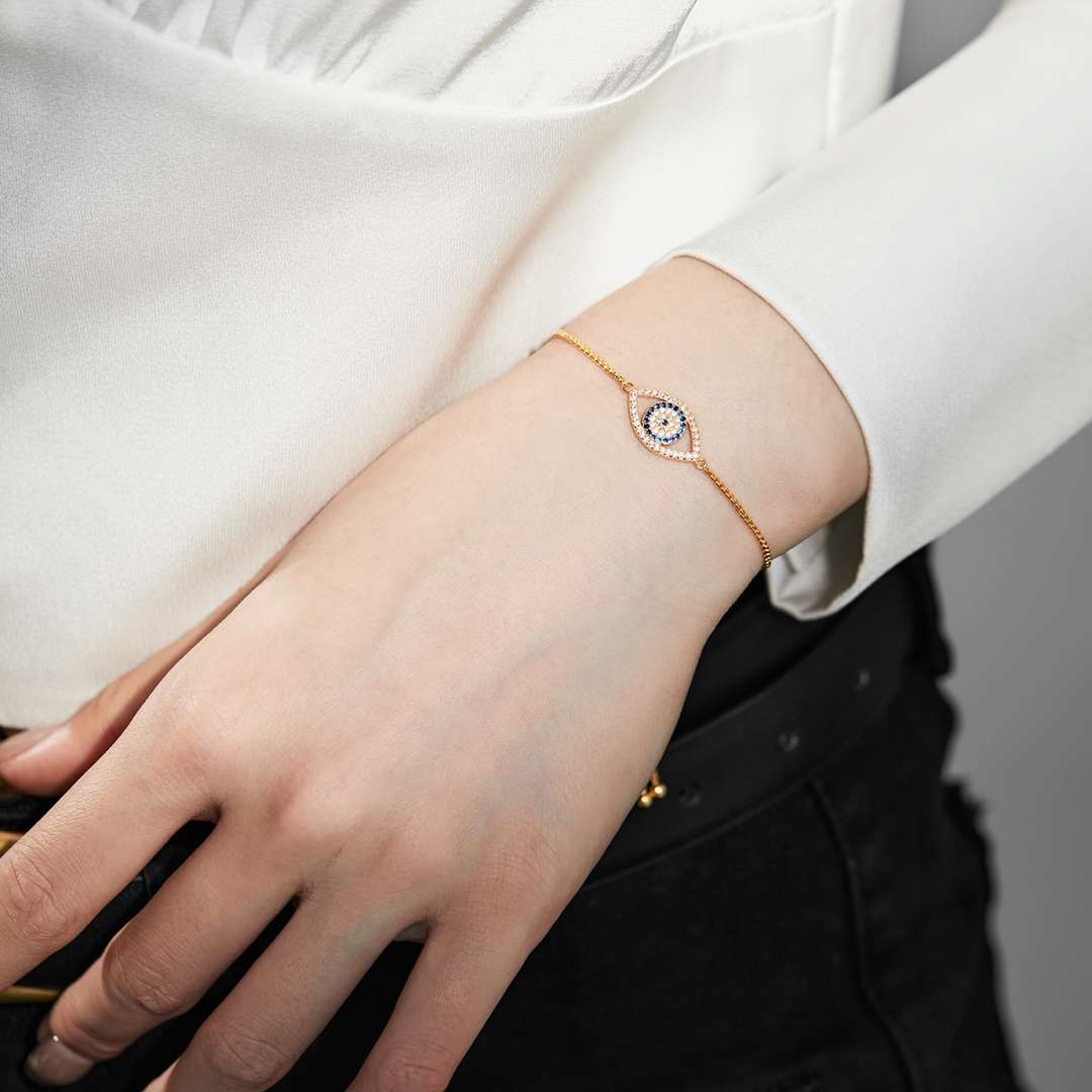 [ElanLuxe Jewelry]Dazzling Eye Shape Necklace