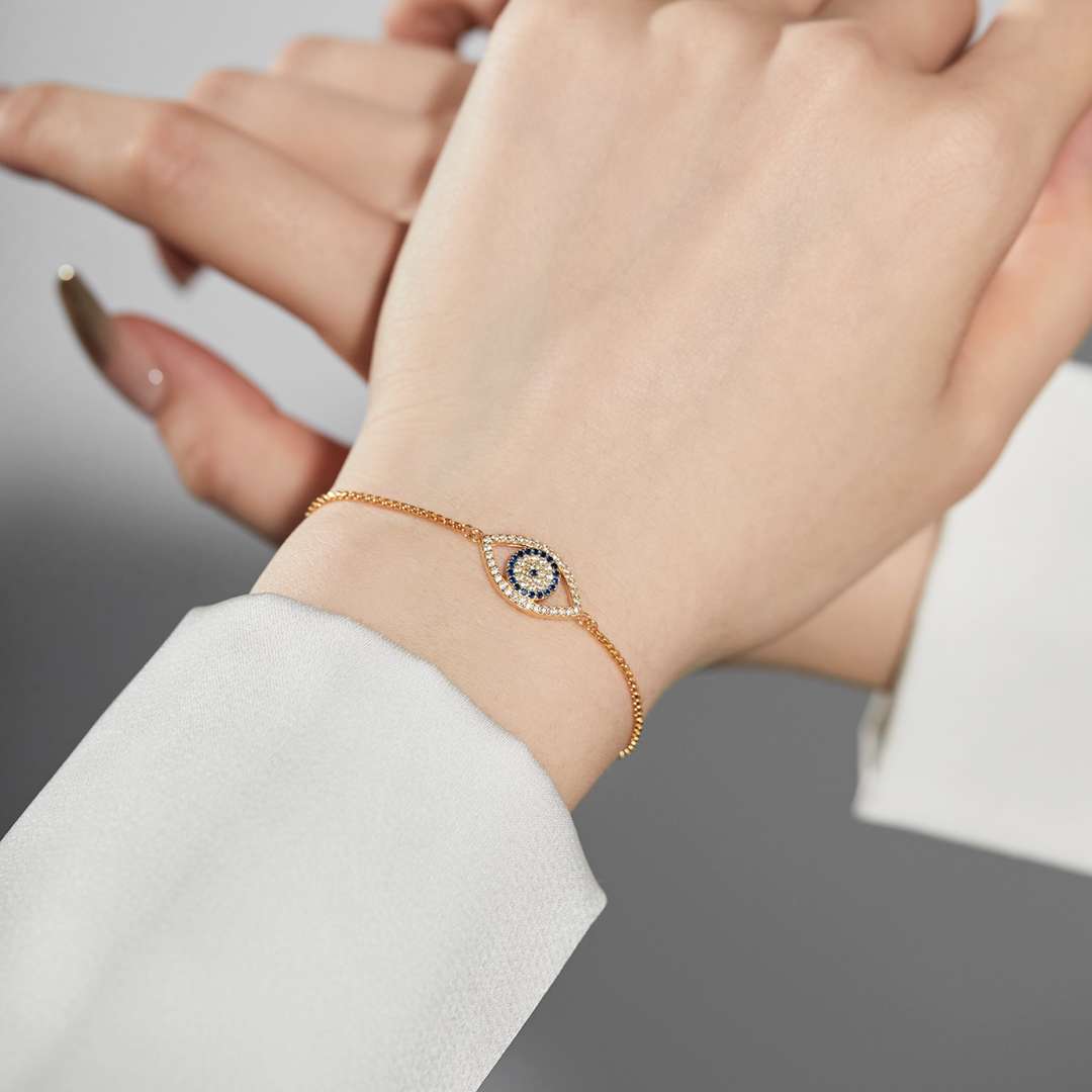 [ElanLuxe Jewelry]Dazzling Eye Shape Necklace