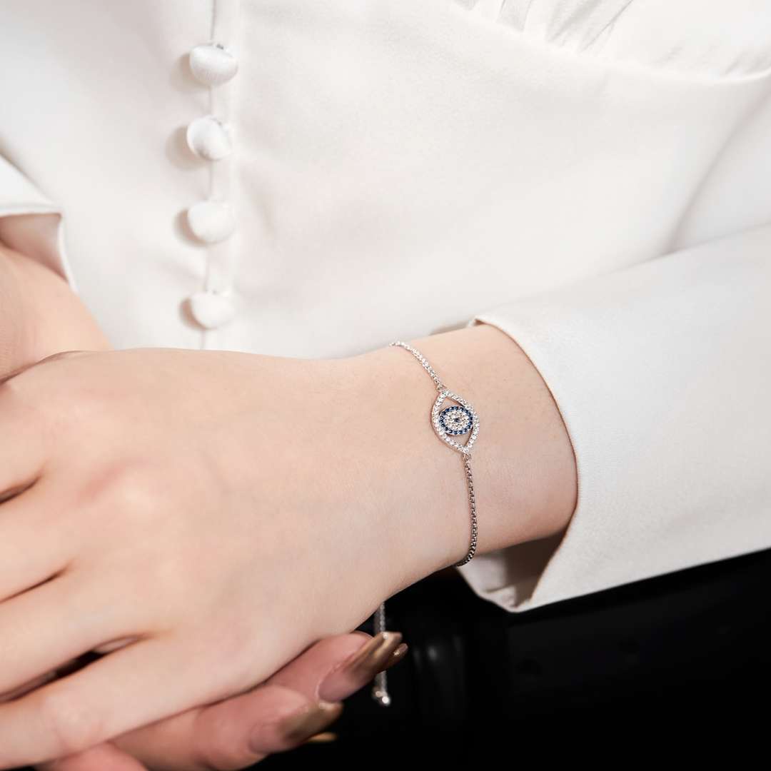 [ElanLuxe Jewelry]Dazzling Eye Shape Necklace
