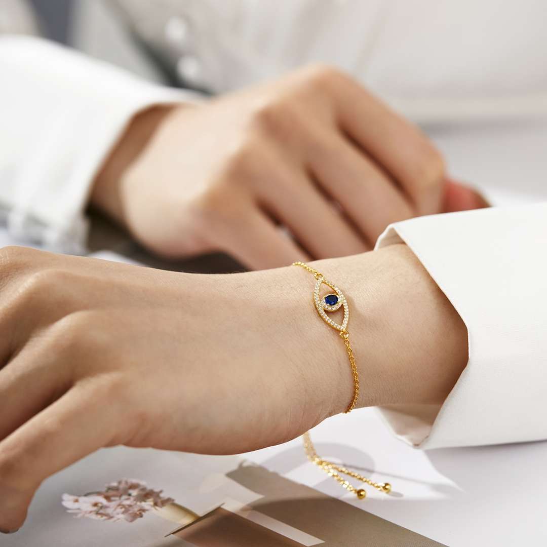 [ElanLuxe Jewelry]Devil's Eye Hollow Design Bracelet