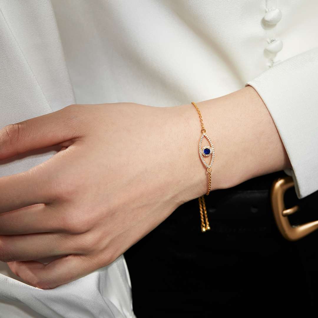 [ElanLuxe Jewelry]Devil's Eye Hollow Design Bracelet