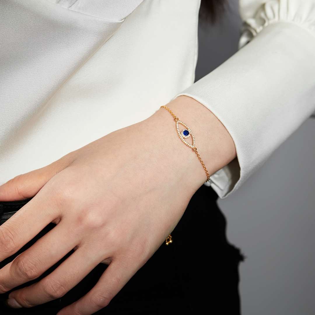 [ElanLuxe Jewelry]Devil's Eye Hollow Design Bracelet