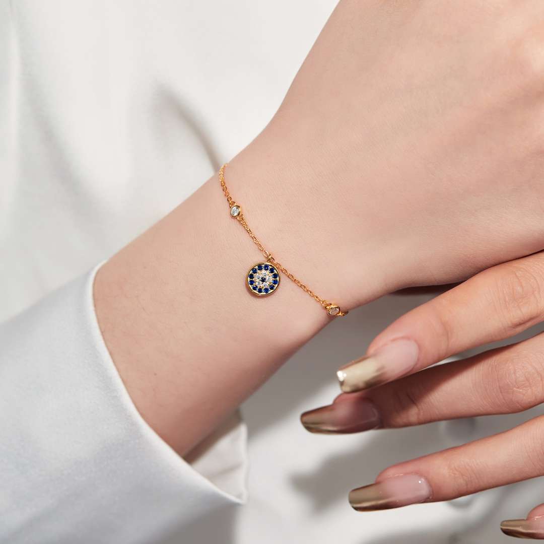 [ElanLuxe Jewelry]Devil's Eye Round Shape Bracelet