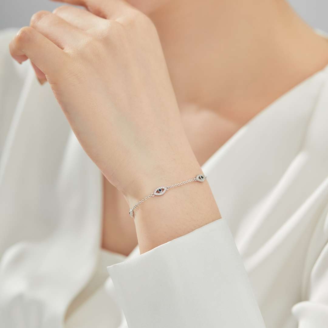 [ElanLuxe Jewelry]Evil Eye Shape Pendent Necklace