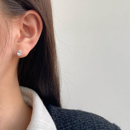 [ElanLuxe Jewelry]Oval Classic Dignified Elegant Earrings