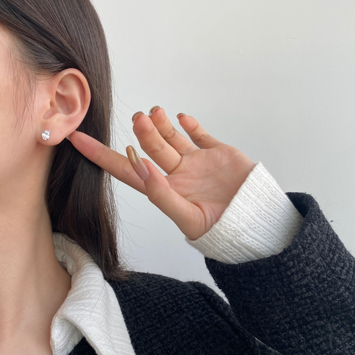 [ElanLuxe Jewelry]Oval Classic Dignified Elegant Earrings