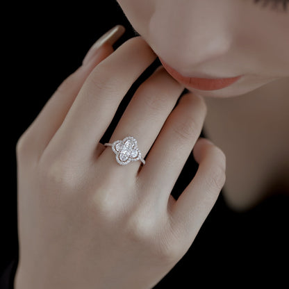 [ElanLuxe Jewelry]Luxurious Eternity Flower Shape Banquet Ring