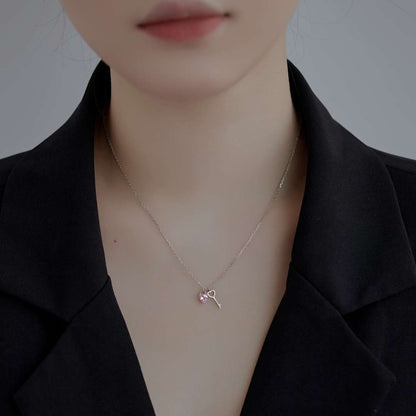 [ElanLuxe Jewelry]Unique Heart Shape Key Pendent Necklace
