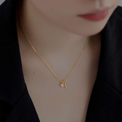 [ElanLuxe Jewelry]Unique Heart Shape Key Pendent Necklace