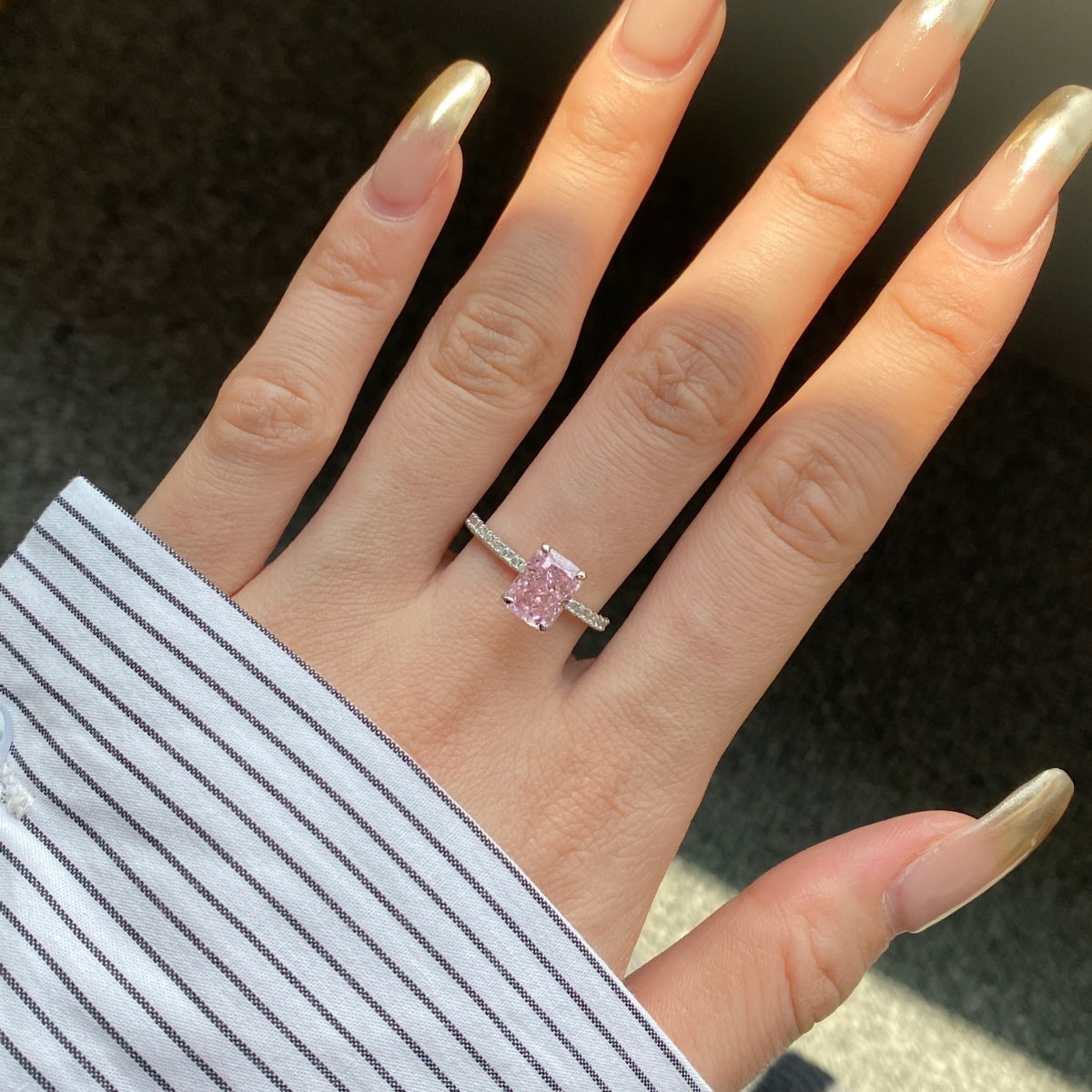 [ElanLuxe Jewelry]2.0 Carat Dazzling Sparkling Radiant Cut Party Ring