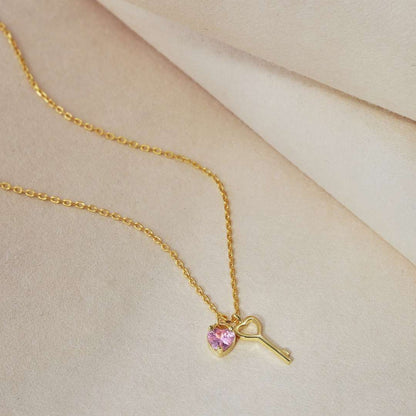 [ElanLuxe Jewelry]Unique Heart Shape Key Pendent Necklace