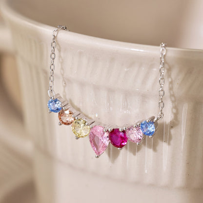[ElanLuxe Jewelry]Dainty Colorful Heart Necklace
