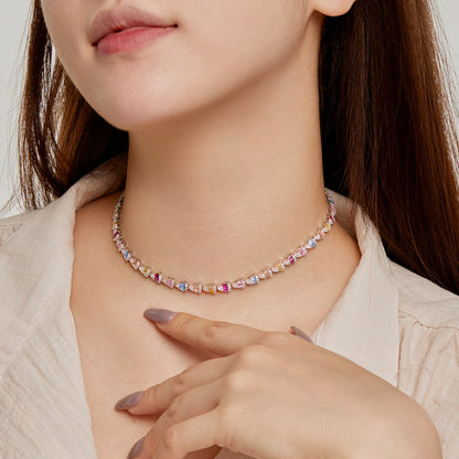[ElanLuxe Jewelry]Radiant Colorful Rainbow Necklace