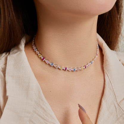 [ElanLuxe Jewelry]Radiant Colorful Rainbow Necklace