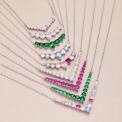 [ElanLuxe Jewelry]Dainty Colorful Heart Necklace