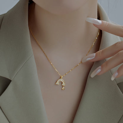 [ElanLuxe Jewelry]Unique Rainbow Star Necklace