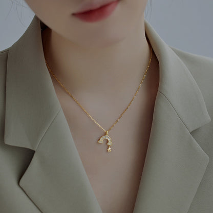 [ElanLuxe Jewelry]Unique Rainbow Star Necklace