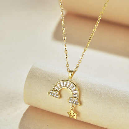 [ElanLuxe Jewelry]Unique Rainbow Star Necklace