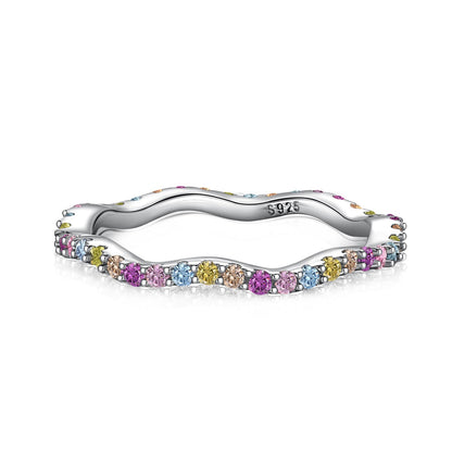 [ElanLuxe Jewelry]Dainty Colorful Round Cut Party Ring
