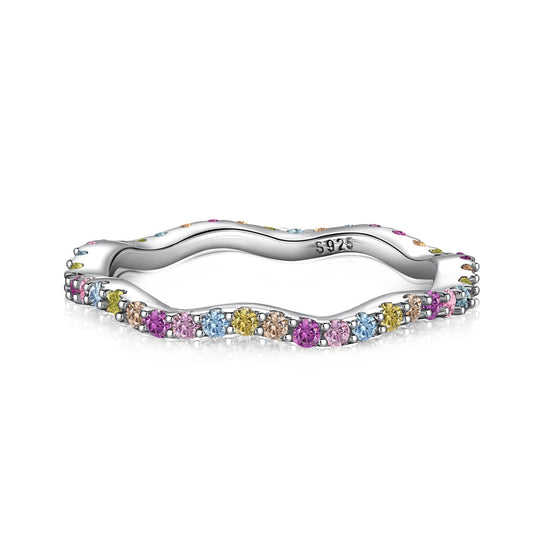 [ElanLuxe Jewelry]Dainty Colorful Round Cut Party Ring
