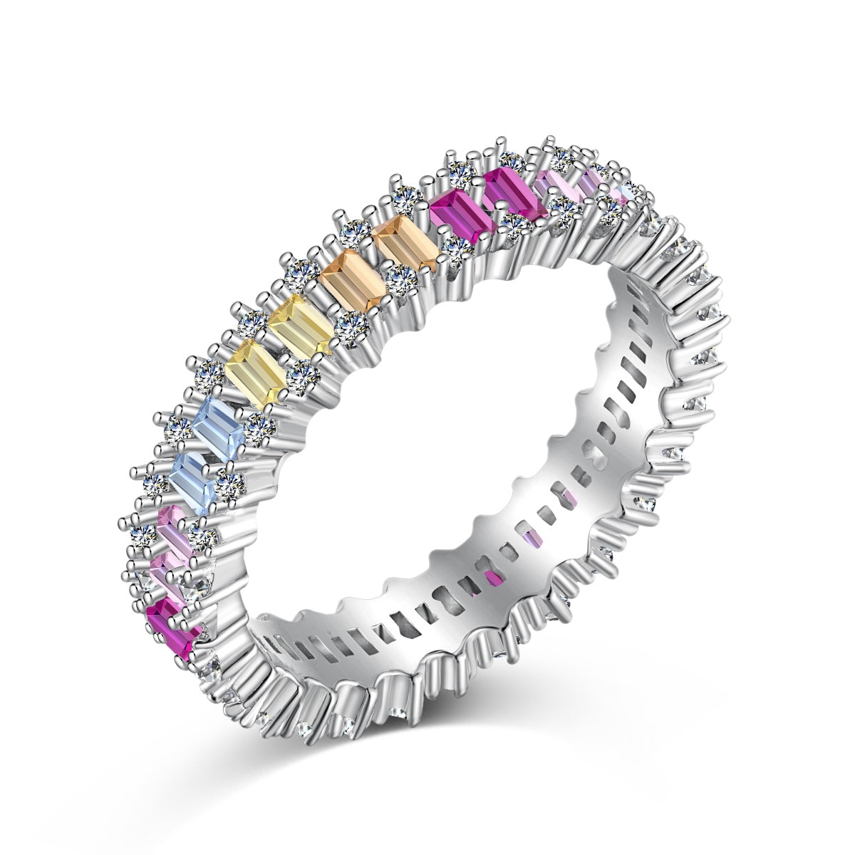 [ElanLuxe Jewelry]Splashy Ornate Emerald Cut Cocktail Ring