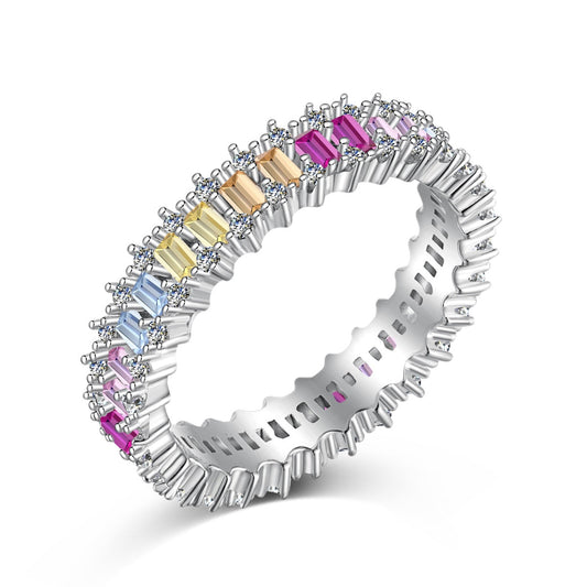[ElanLuxe Jewelry]Splashy Ornate Emerald Cut Cocktail Ring