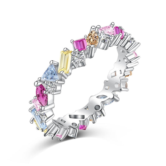 [ElanLuxe Jewelry]Dazzling Polychromatic Multi cut Daily Ring