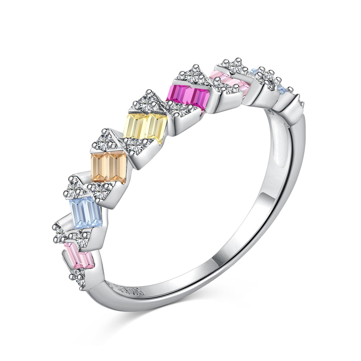 [ElanLuxe Jewelry]Delicate Vibrant Emerald Cut Daily Ring