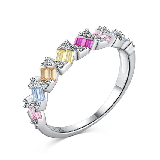 [ElanLuxe Jewelry]Delicate Vibrant Emerald Cut Daily Ring