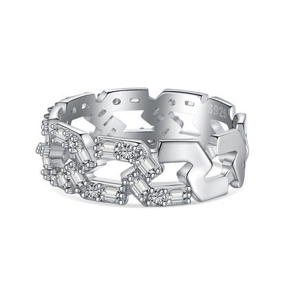 [ElanLuxe Jewelry]Sparkling Vibrant Emerald Cut Daily Ring