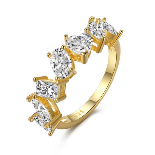 [ElanLuxe Jewelry]Delicate Multi Cut Ring