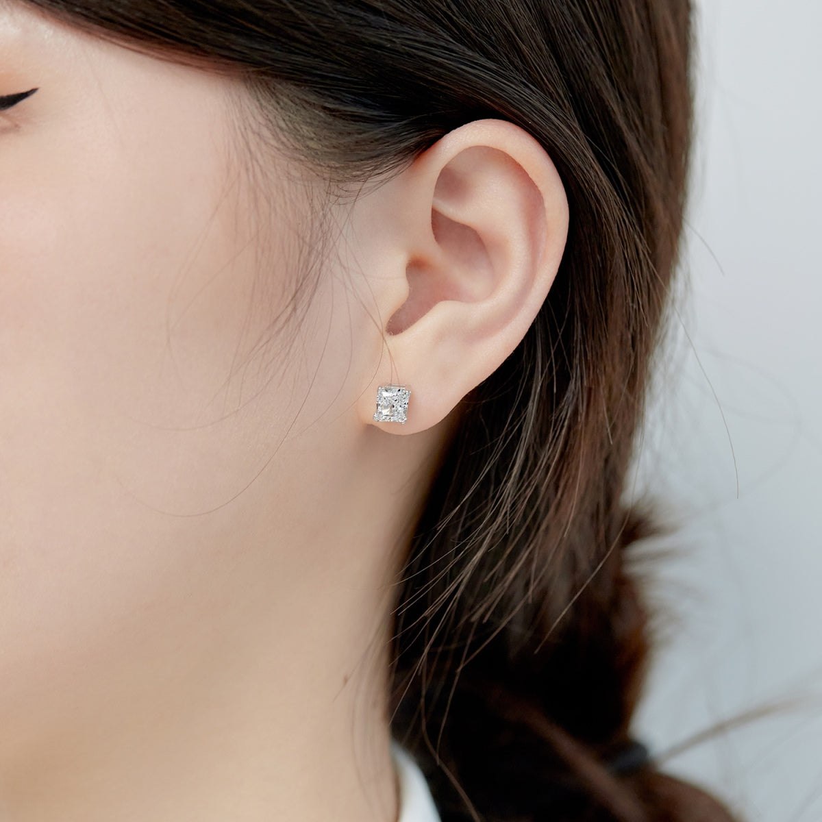 [ElanLuxe Jewelry]1.0 Carat Radiant Princess Cut Wedding Earrings