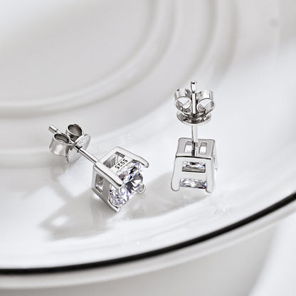 [ElanLuxe Jewelry]1.0 Carat Radiant Princess Cut Wedding Earrings