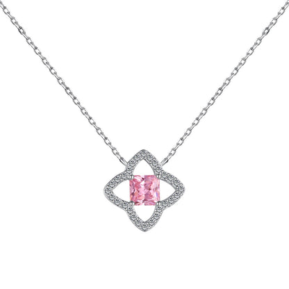 [ElanLuxe Jewelry]Exquisite Flower Shape Princess Cut Necklace