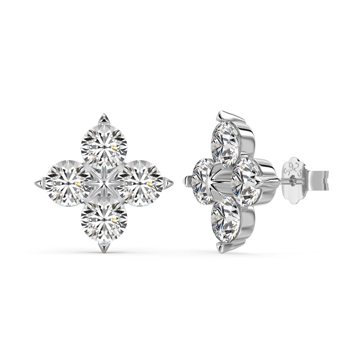 [ElanLuxe Jewelry]Four-Leaf Clover Eight-Pointed Star Earrings