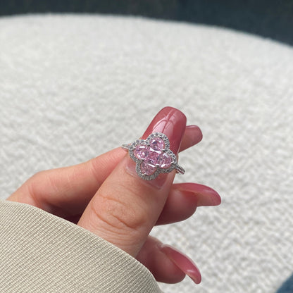[ElanLuxe Jewelry]Luxurious Eternity Flower Shape Banquet Ring