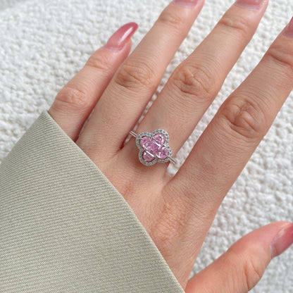 [ElanLuxe Jewelry]Luxurious Eternity Flower Shape Banquet Ring