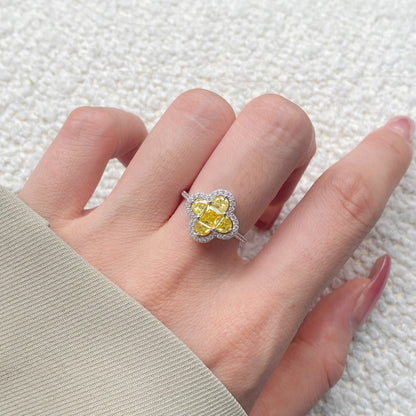 [ElanLuxe Jewelry]Luxurious Eternity Flower Shape Banquet Ring